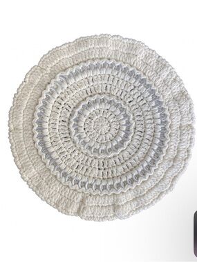 Ganni Cream Crochet Beanie Hat